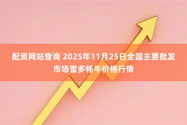 配资网站查询 2025年11月25日全国主要批发市场雪多牦牛价格行情